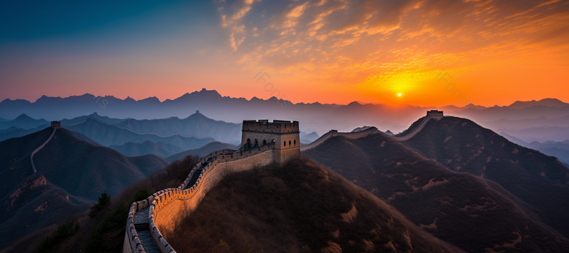 山脉上的中国长城,高清,摄影图,摄影图片,图片大全,摄影图免费下载